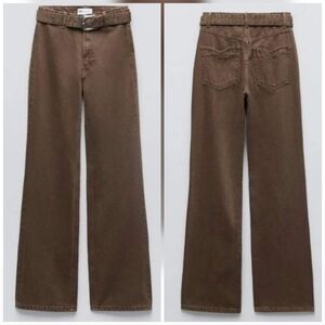 Zara Brown Flare & Wide Leg Jeans
